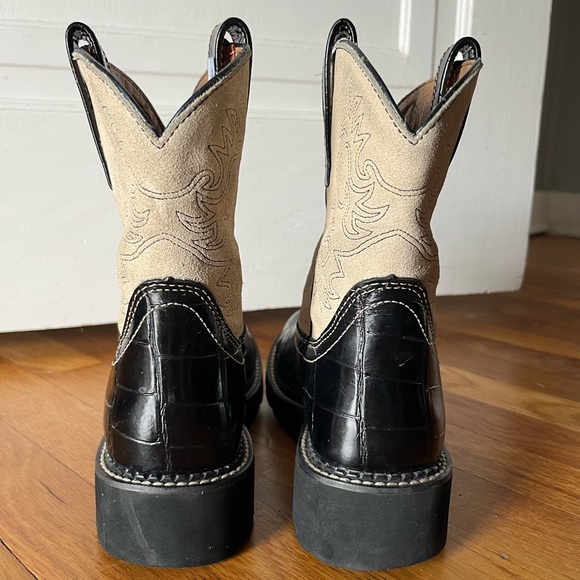 Ariat FATBABY Black Gator/Sand Boots Women’s Sz 8B - Picture 3 of 8